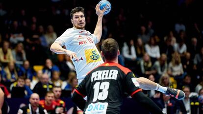 Alex Dujshebaev, contra Alemania en el Europeo.