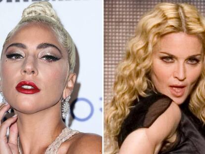 Lady Gaga (izquierda) y Madonna (derecha). 