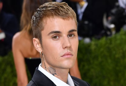 Justin Bieber, en la alfombra roja de la gala del Met de 2021, en Nueva York.