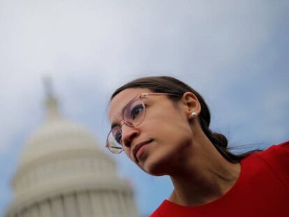Alexandria Ocasio-Cortez, congresista dem&oacute;crata estadounidense por Nueva York, en el Capitolio de Washington DC.