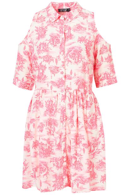 Este vestido estampado en tonos blanco y rosa pertenece a la nueva colección de Topshop para este otoño. (51 euros)