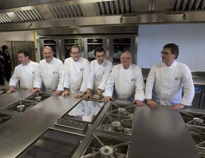 Los cocineros patronos del Basque Culinary Center, en la inauguración de este espacio en San Sebastián, en septiembre de 2011.