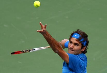 Federer durante la final ante Isner