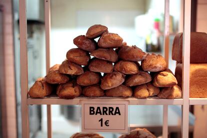 Barra de masa madre que hace Manoel Cabana en Moega.