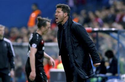 El entrenador del Atlético de Madrid, el argentino Diego Simeone, durante el partido.