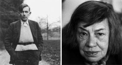 Arriba, el escritor austriaco Friedrich Glauser y la estadounidense Patricia Highsmith.