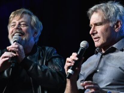 La saga celebra su aniversario reuniendo a George Lucas y Mark Hamill, Harrison Ford