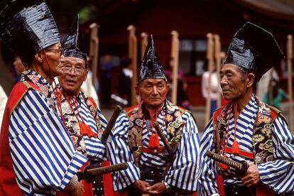 Veteranos samuráis en Nikko (Japón).