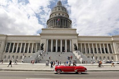 Obras en la cúpula del Capitolio, el pasado mes de marzo.