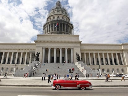 Obras en la cúpula del Capitolio, el pasado mes de marzo.