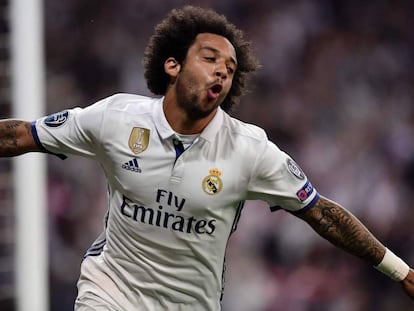 Marcelo celebra el pase a semifinales de la Champions League