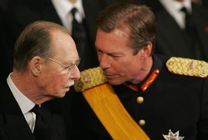 Juan, Gran Duque de Luxemburgo, con su hijo Henri, que ostenta actualmente el título.