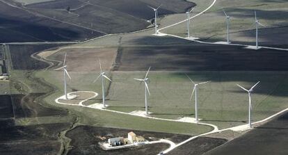 Uno de los parques e&oacute;licos instalados en la provincia de C&aacute;diz, en el t&eacute;rmino de Tarifa.