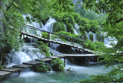 Parque nacional de los lagos de Plitvice, en Croacia.