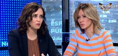 Un momento del programa 'Espejo público' del miércoles con Isabel Díaz Ayuso y Susanna Griso.