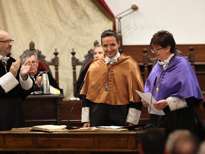 Juan Manuel Corchado recibió una ovación el 31 de mayo, en la ceremonia de toma de posesión como rector de la Universidad de Salamanca.