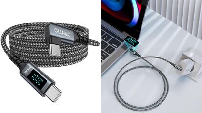 Este modelo de cable USB en ángulo recto puede cargar dispositivos hasta en un 80% en apenas 30 minutos.