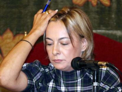 La alcaldesa de Alicante, Sonia Castedo, este lunes durante el pleno extraordinario. 