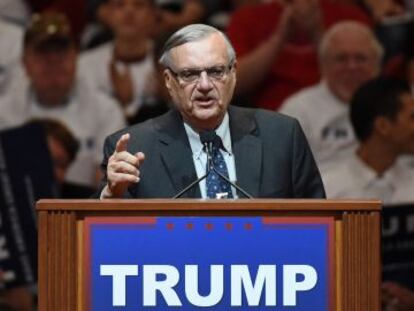 El sheriff Joe Arpaio, en el mitin de Trump.