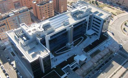 Vista aérea de la sede de FCC, en el madrileño barrio de Las Tablas. 