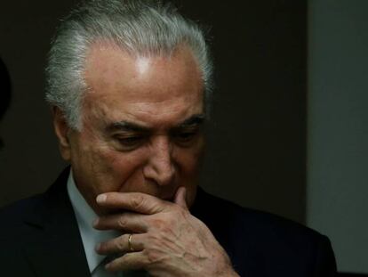 Temer durante evento no Tribunal de Contas.