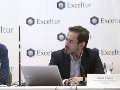 José Luis Zoreda (vicepresidente ejecutivo de Exceltur) y Óscar Perelli (director de estudios e investigación de la patronal), en una omagen de archivo.