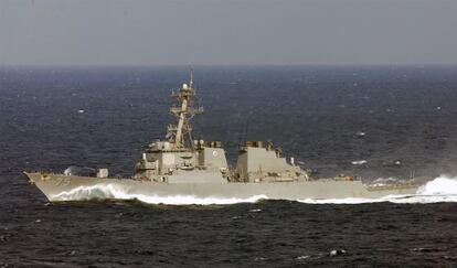 El destructor estadounidense USS Donald Cook, con base en Rota (Cádiz).