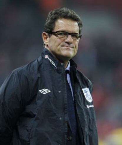 Capello, en un partido con la selección inglesa.