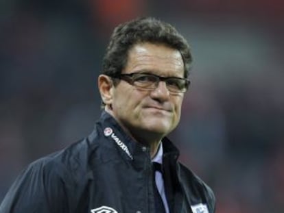 Capello, en un partido con la selección inglesa.