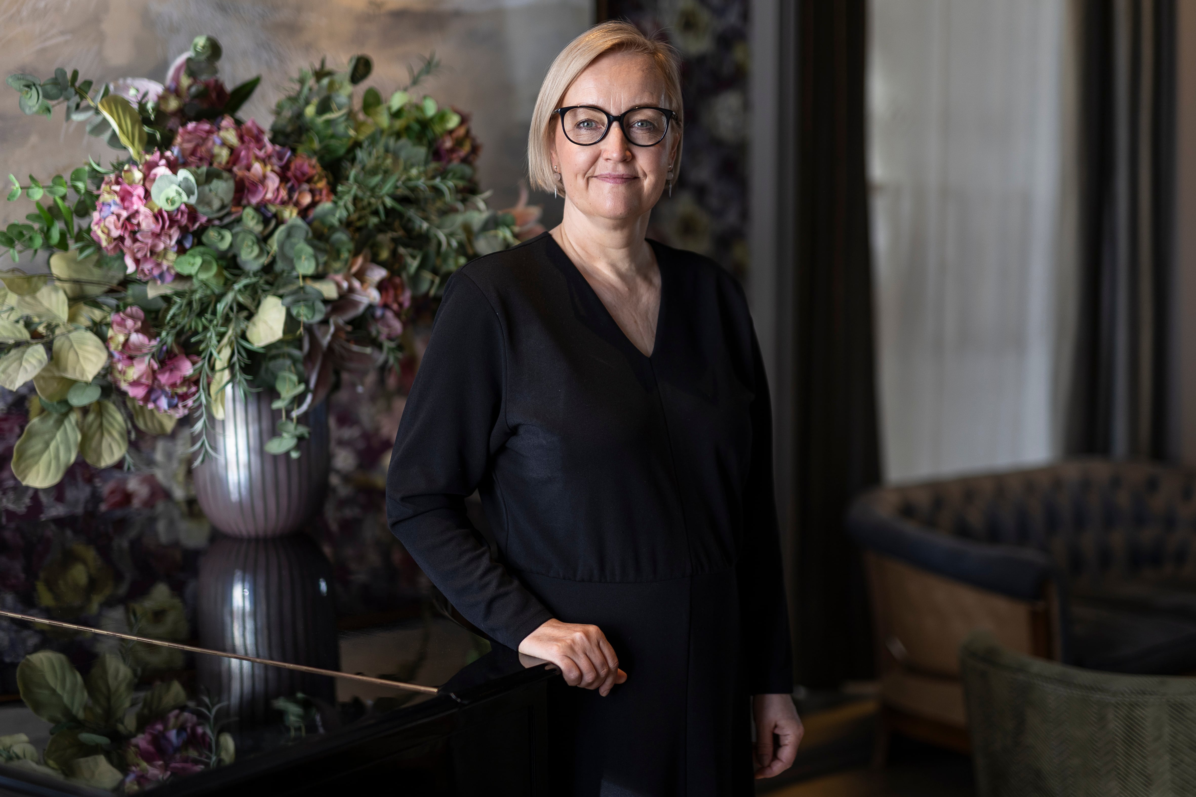Kristina Kallas, ministra de Educación de Estonia, fotografiada en el hotel Duquessa de Cardona de Barcelona, el viernes. 