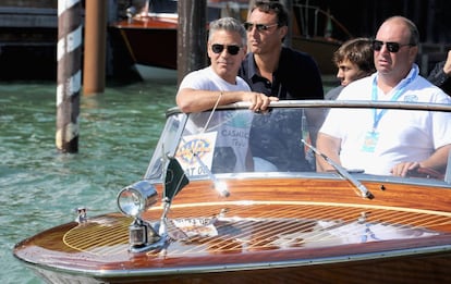 George Clooney llegando al festival.