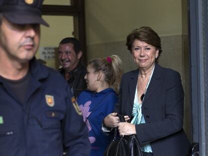 Magdalena Álvarez, tras su declaración en 2013, por segunda vez como imputada