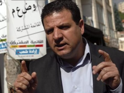 Ayman Odeh, que encabeza la Lista Conjunta, el día 2 en Nazaret.