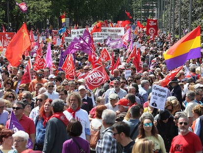 Manifestación en Madrid por el 1 de Mayo, Día del Trabajo, en 2019.