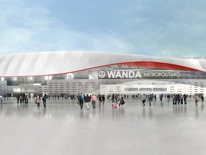 Imagem virtual do Wanda Metropolitano, o novo estádio do Atlético de Madrid.