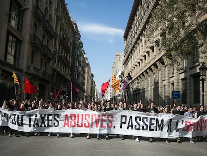 Manifestación contra las tasas universitarias, en 2017.