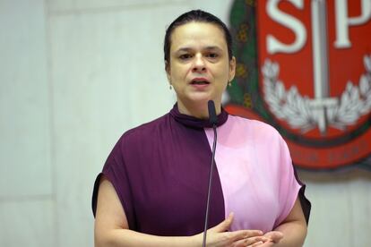 A deputada estadual Janaina Paschoal (PSL), durante sessão na Assembleia Legislativa de São Paulo