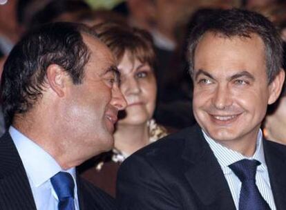 José Bono y Zapatero en el mitin celebrado hoy en Toledo