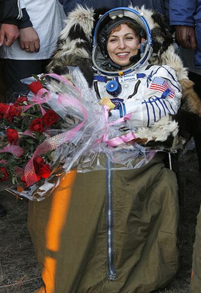 Anousha Ansari, tras aterrizar en Kazajistán.
