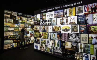El mosaico final con varias obras y documentos biográficos de Van Gogh.