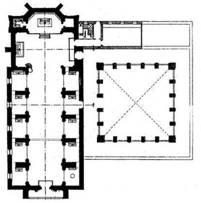 Planta de la iglesia de Los Jerónimos.