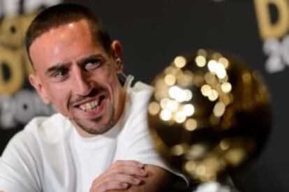 Ribéry, durante la rueda de prensa.