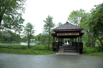 Entrada al Parque Nacional de Bialowieza, a escasos kilómetros de la frontera con Bielorrusia.