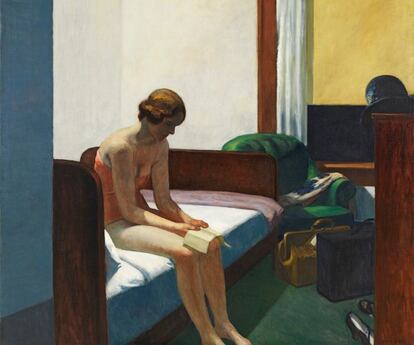 ‘Habitación de hotel’ (1931). Es una de las joyas de la colección permanente del museo Thyssen y uno de los cuadros más famosos del pintor. Museo Thyssen-Bornemisza.