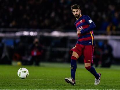 Piqué en la final del Mundial de Clubes.