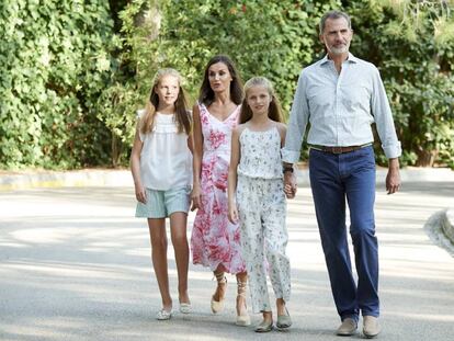 Los Reyes y sus hijas, este domingo en Palma.