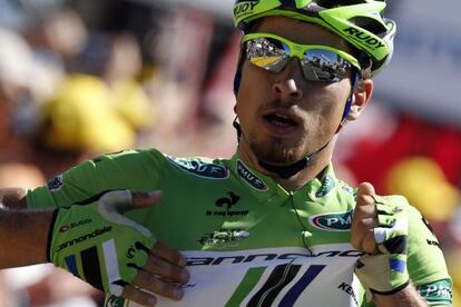 Peter Sagan celebra su victoria. 