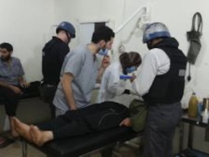 Expertos de la ONU visitan a afectados por el presunto ataque qu&iacute;mico del d&iacute;a 21 en los alrededores de Damasco.