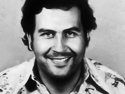 Police photo of Pablo Escobar.