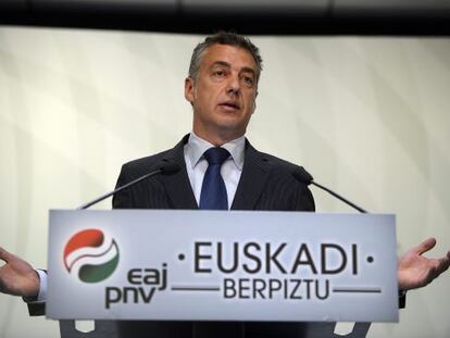 Inigo Urkullu durante una rueda de prensa.